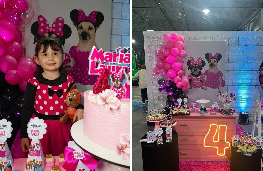 Chica e Pipoca, cachorrinhas que inspiraram a festa de Maria Laura