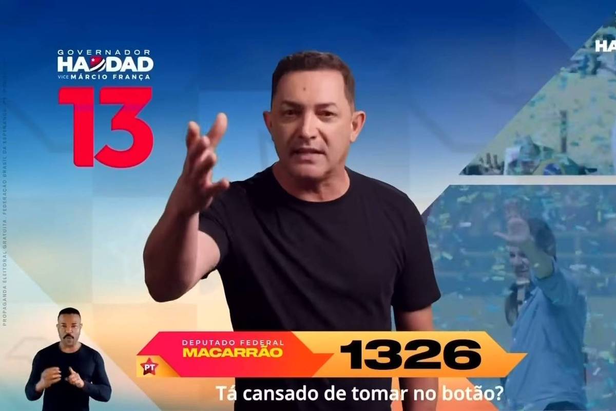 Candidato Macarrão em propaganda eleitoral