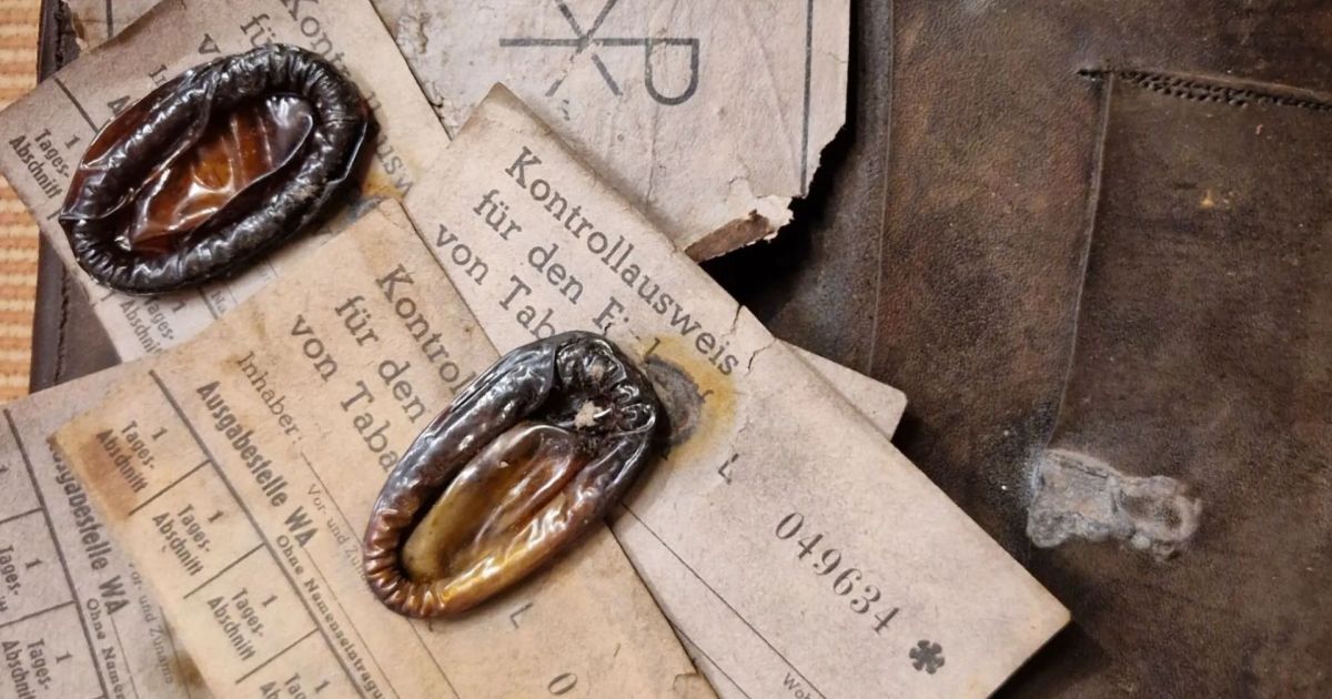 Carteira antiga de soldado alemão encontrada no litoral da Noruega