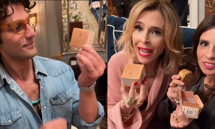 Chay Suede com pães de mel produzidos por sua mãe, Herica Godoy