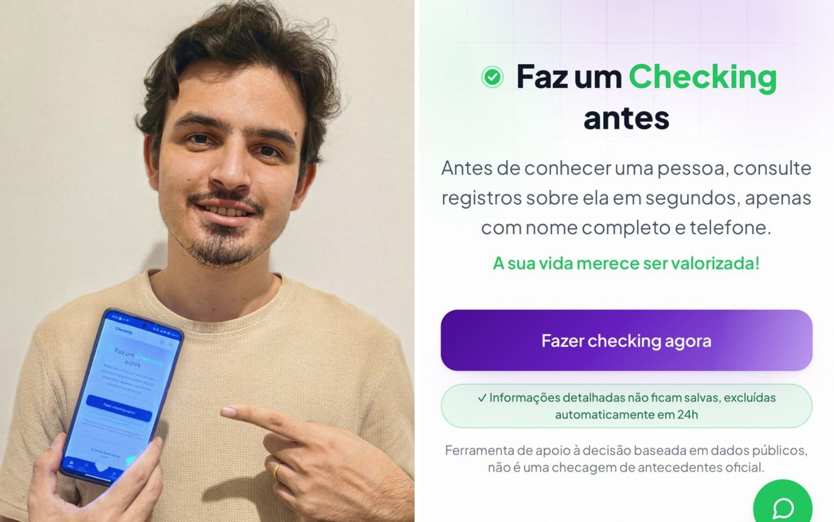 Lindon Johnson Cândido Fonseca Mendes, criador do aplicativo Checking