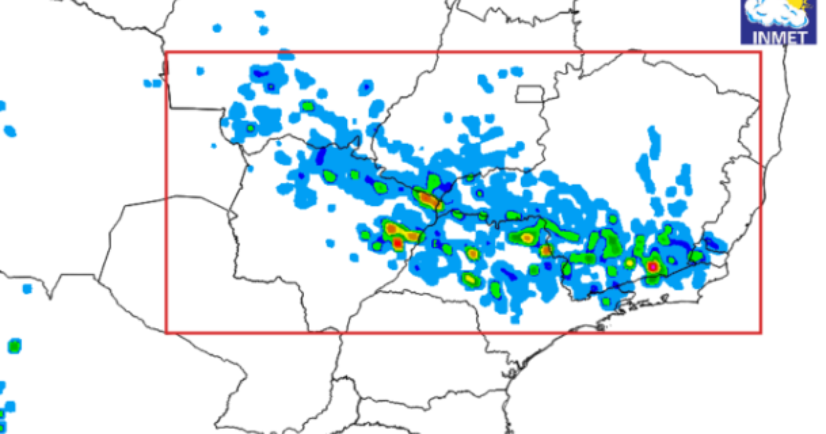Mapa do Inmet indica áreas de instabilidade sobre o Brasil