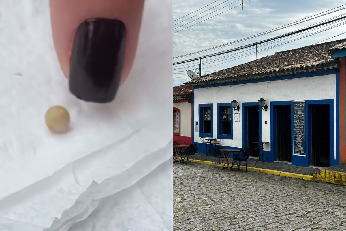 Pérola encontrada em ostra servida em restaurante de Cananéia