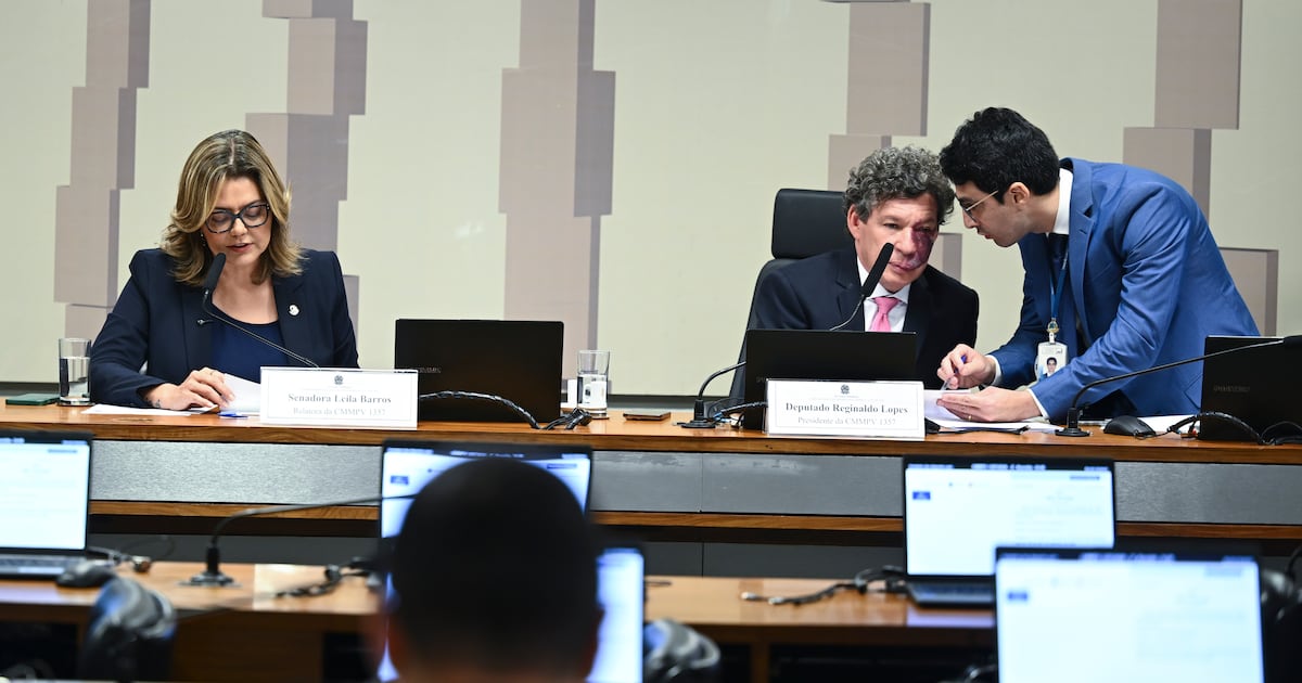 Senadora Leila Barros durante sessão no Congresso Nacional