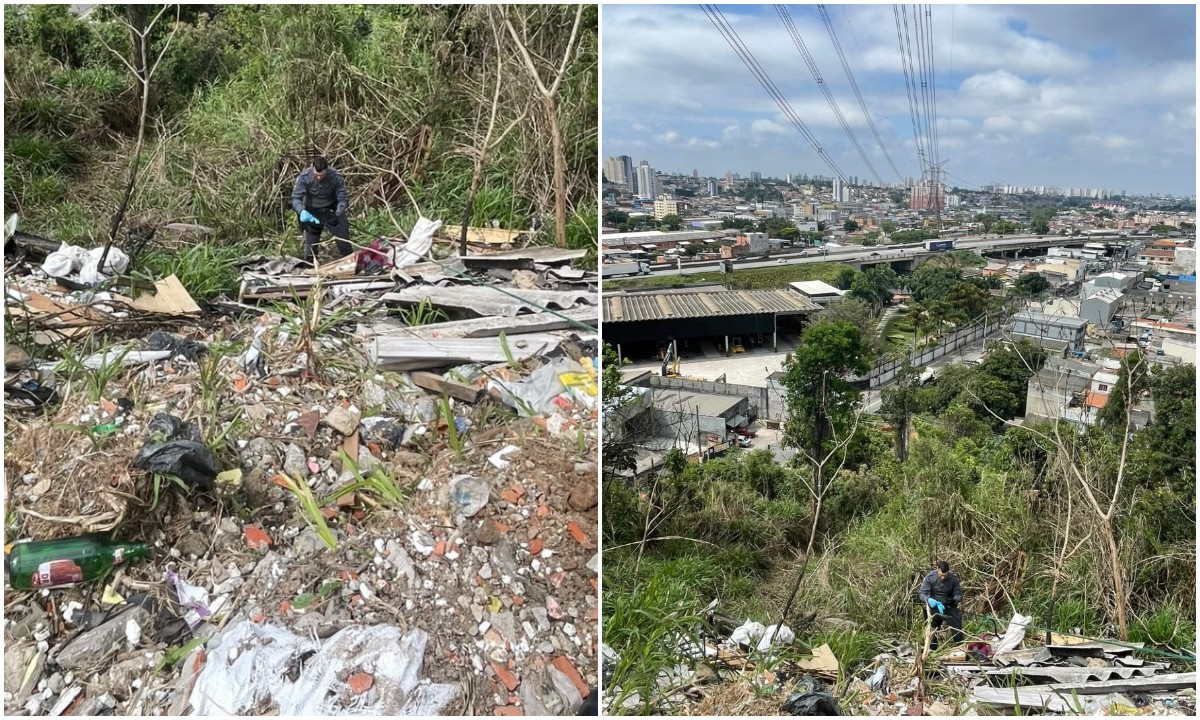 Polícia Militar durante ocorrência em barranco no Jaçanã