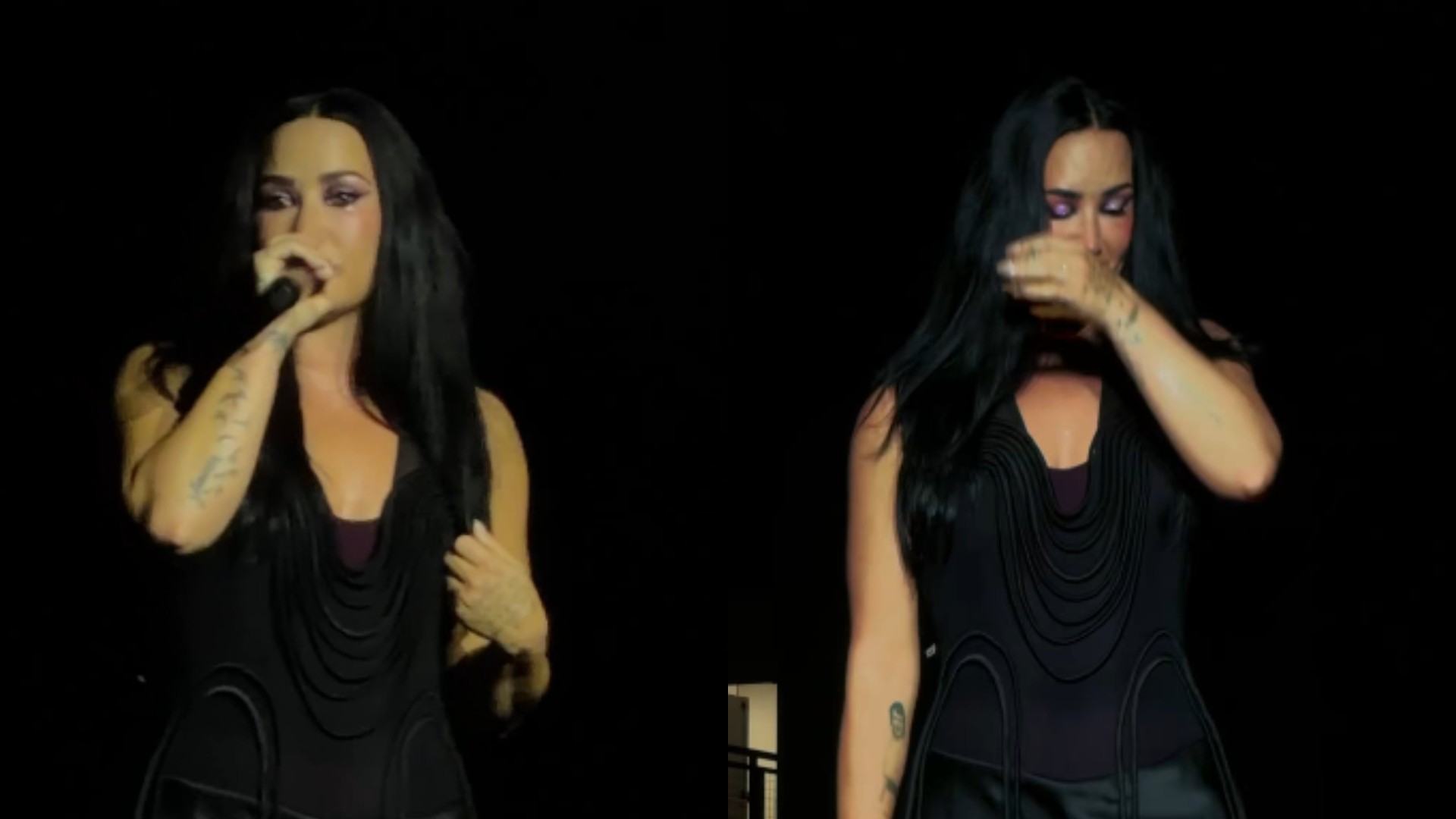 Demi Lovato durante apresentação musical
