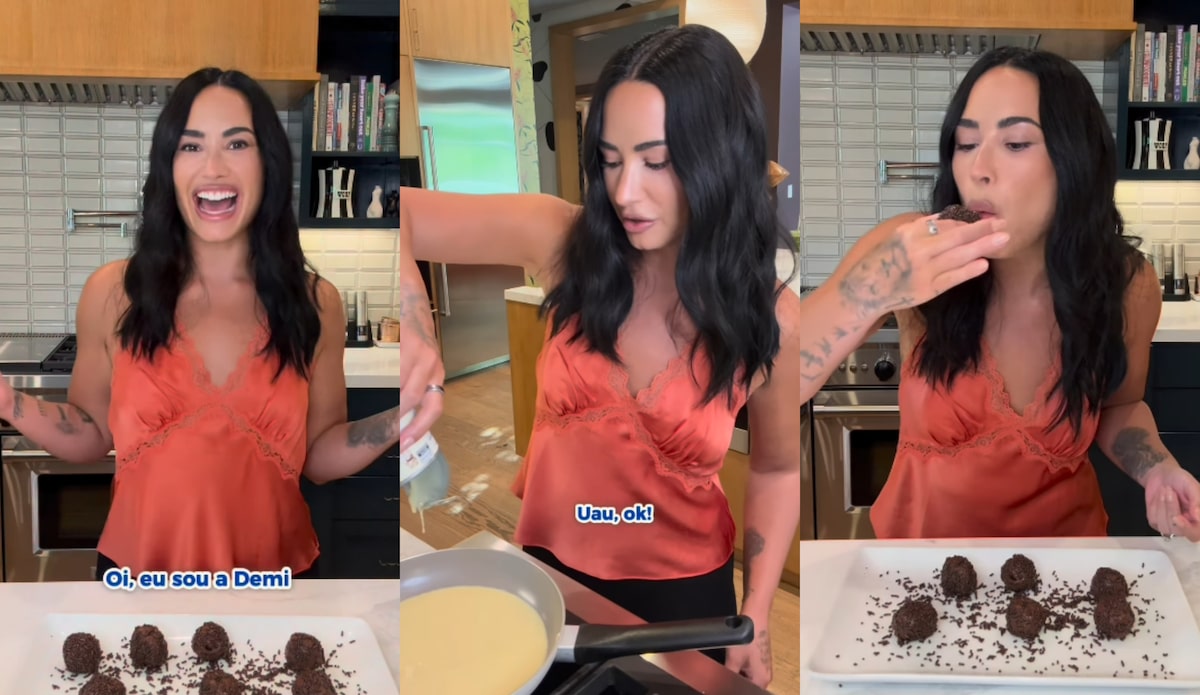Demi Lovato prepara brigadeiro
