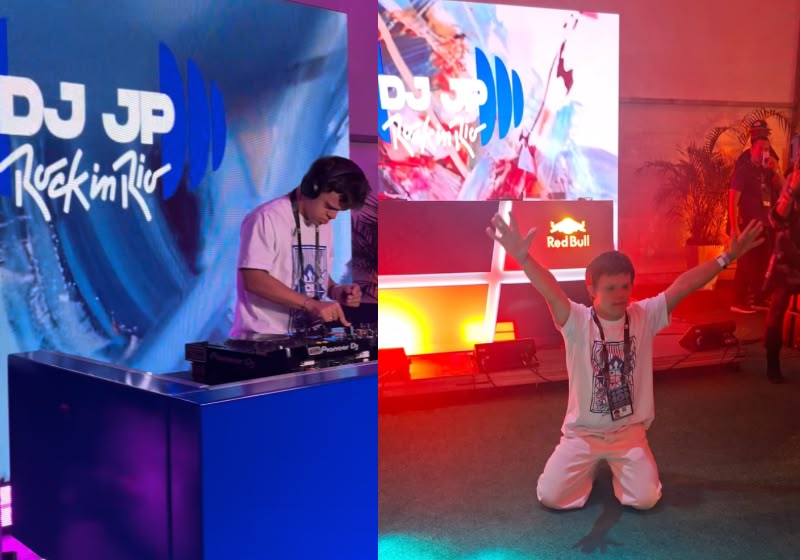 DJ JP durante apresentação musical