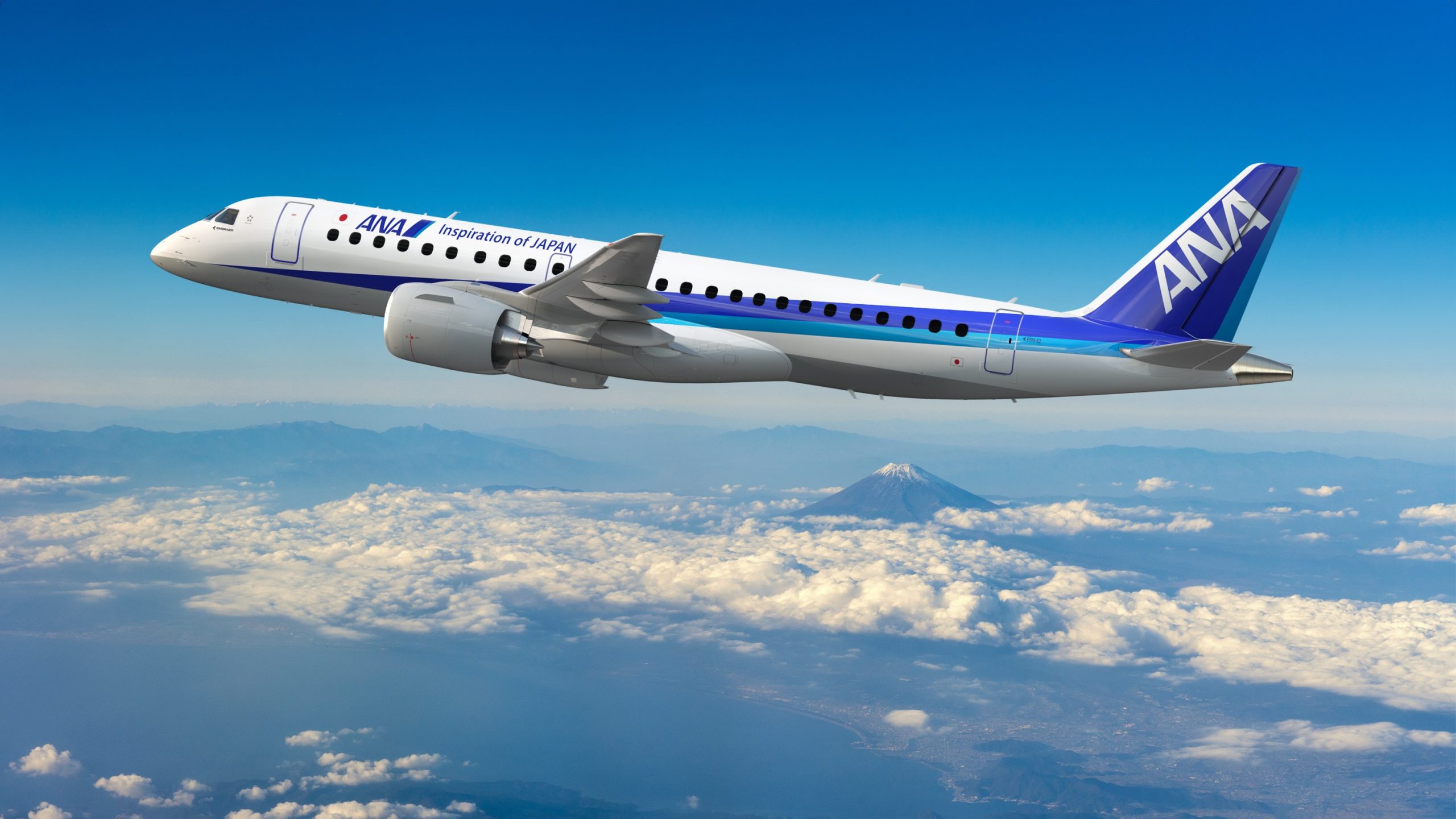 Jato E190-E2 da Embraer em voo