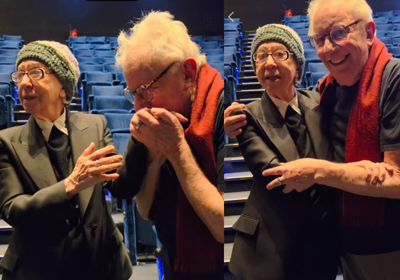 Fernanda Montenegro e Marco Nanini conversam no teatro