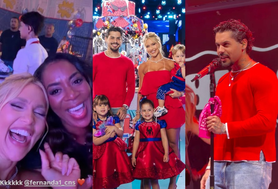 José Leonardo em festa de aniversário com tema Homem-Aranha