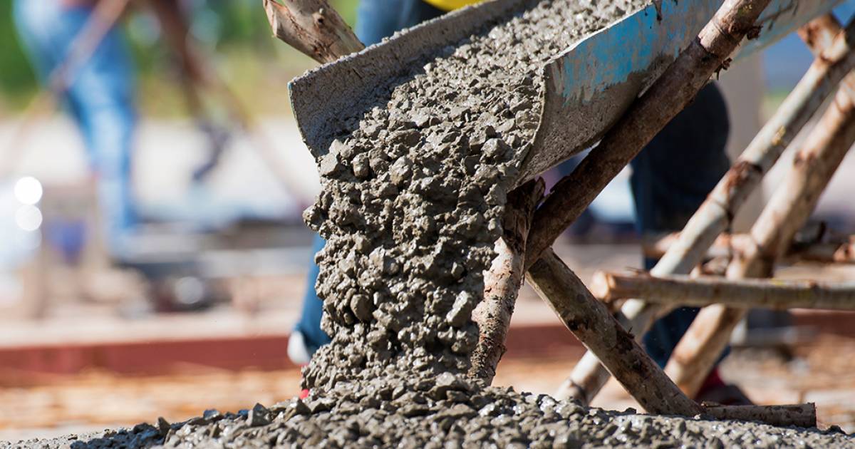 Concreto em obra de construção civil
