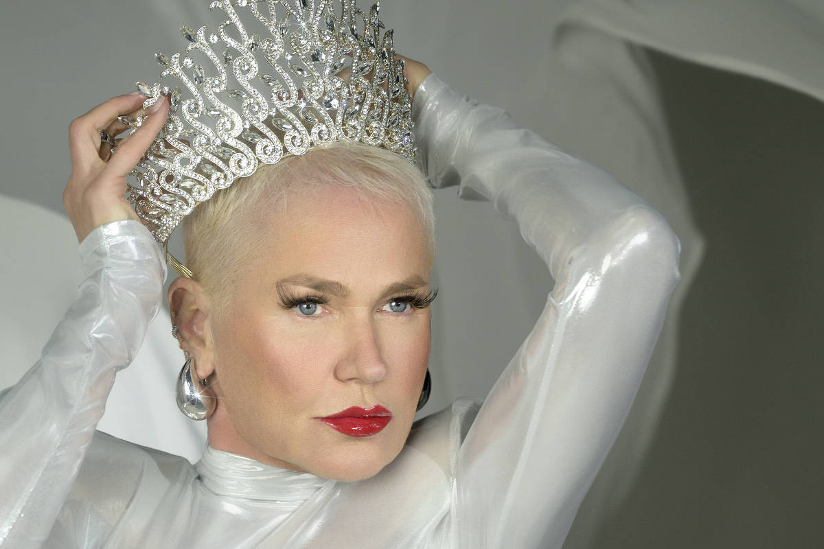 Xuxa no lançamento da turnê O Último Voo da Nave em São Paulo