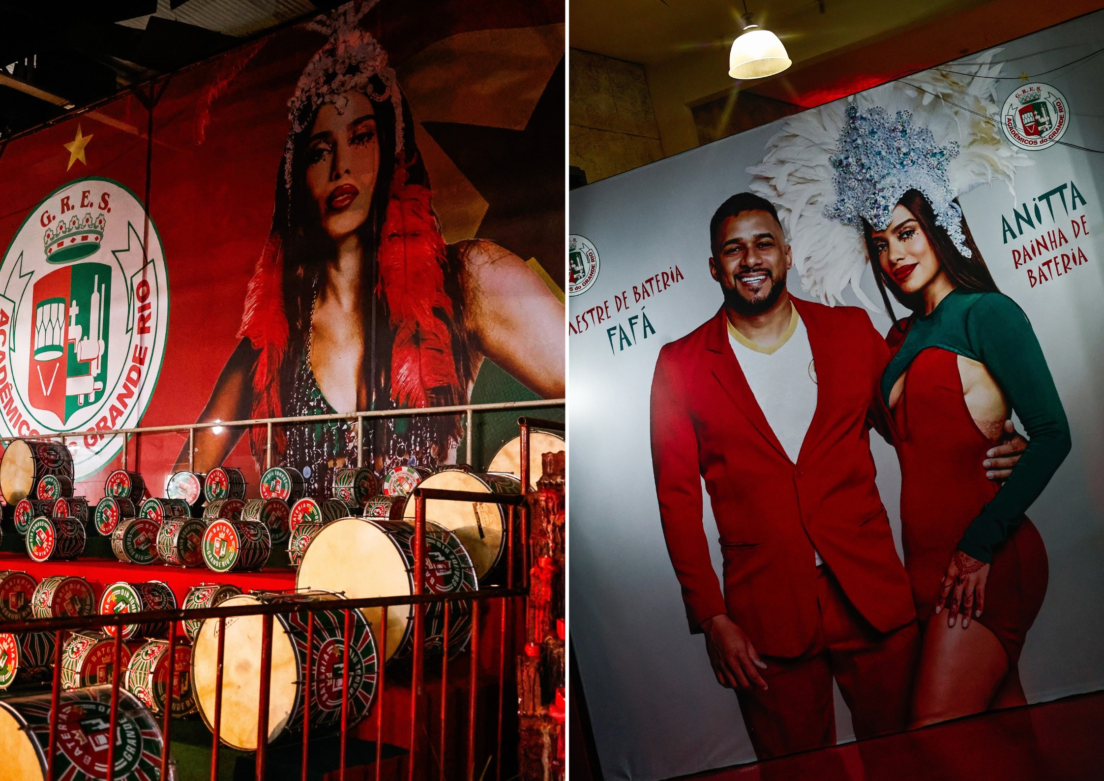 Quadra da Grande Rio preparada para a coroação de Anitta