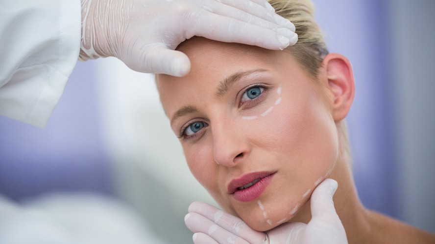 Ilustração de procedimentos de harmonização facial