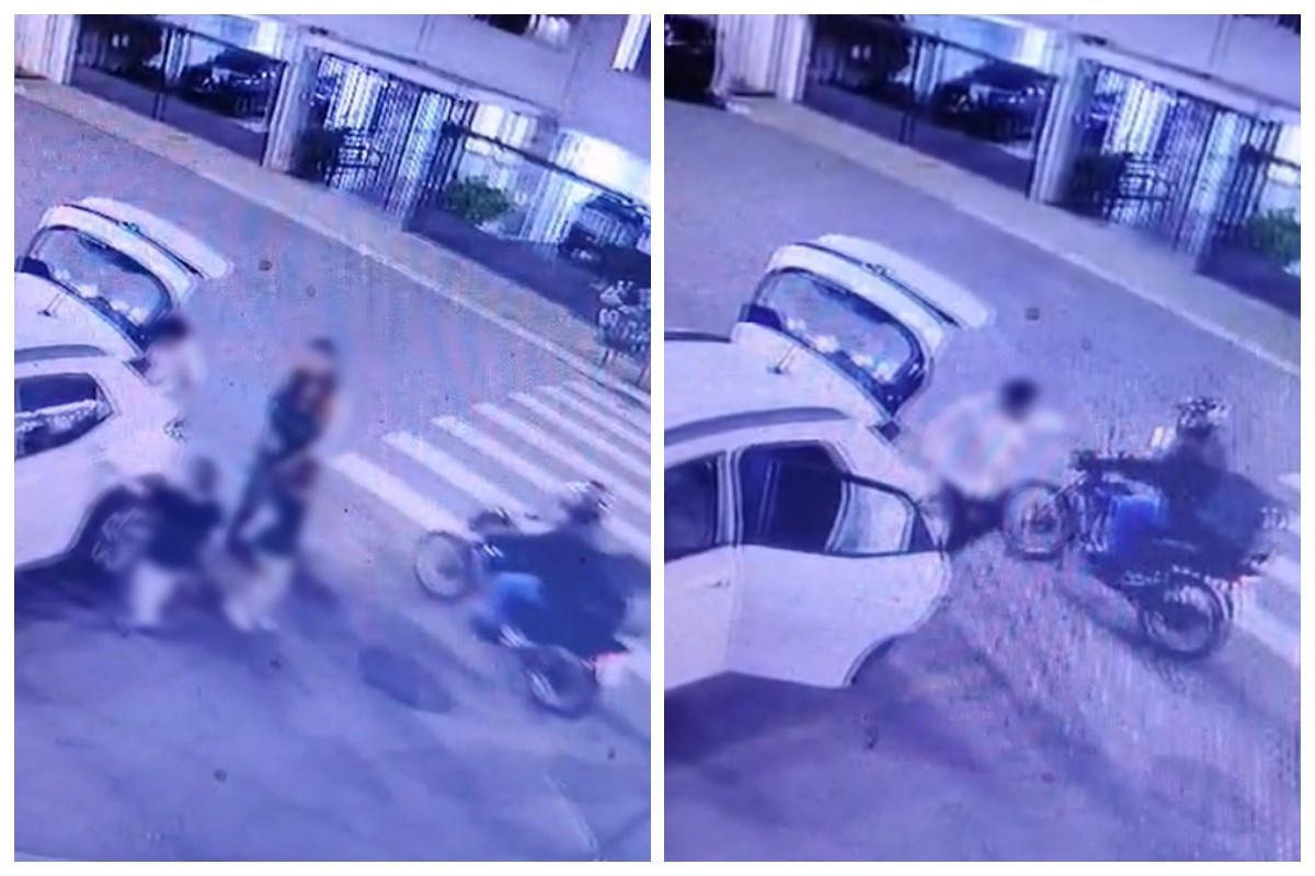Câmera de segurança registra assalto em frente a mercado no Brooklin