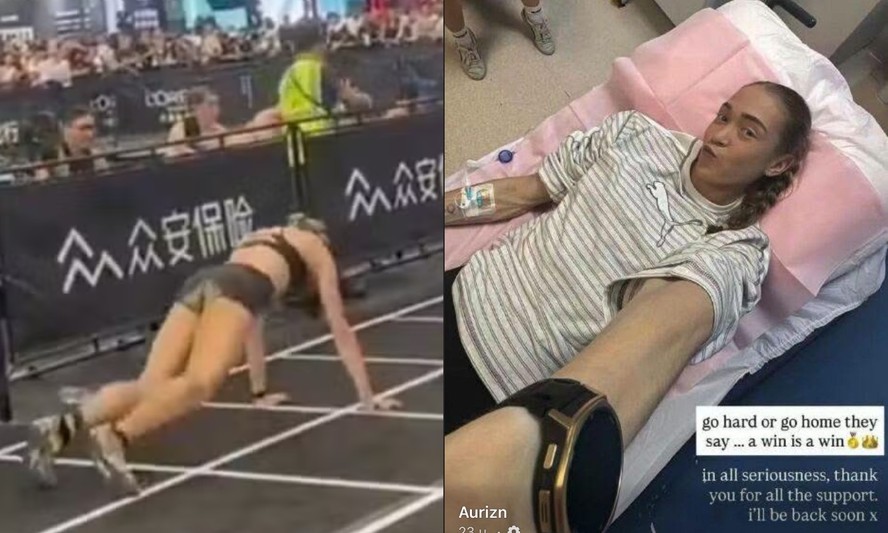 Joanna Wietrzyk durante competição da Hyrox em Pequim