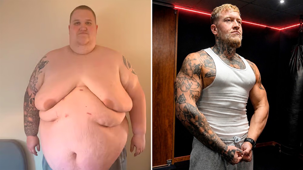 Jack Ako antes e depois de perder 190 quilos