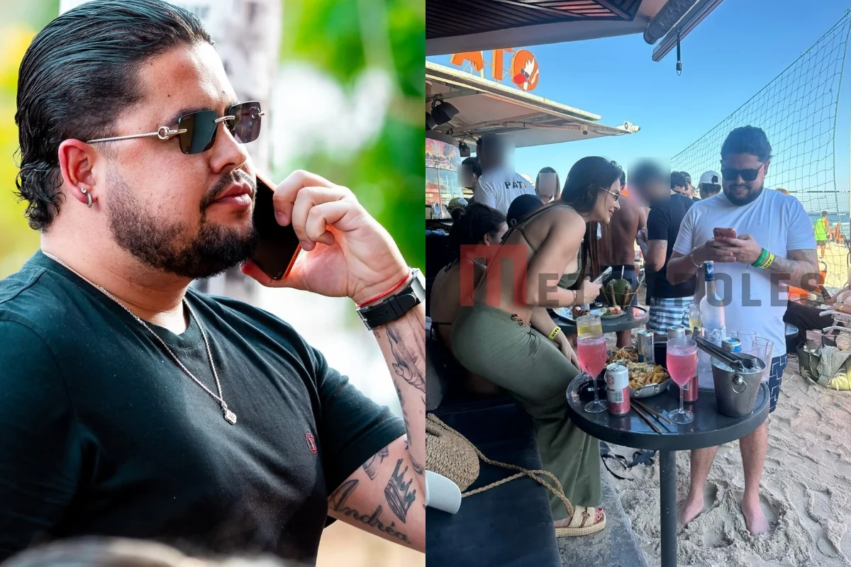João Victor Cocá e Maíra Lobo em quiosque no Leblon
