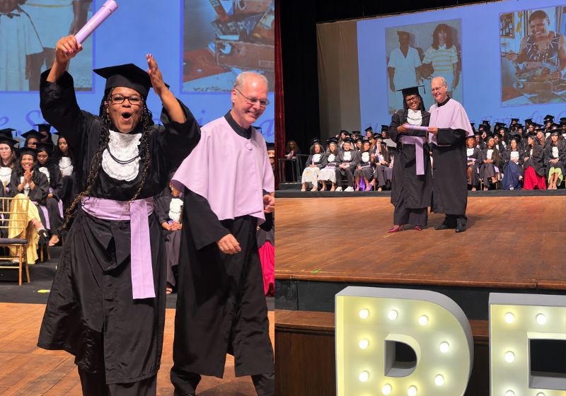 Márcia Chagas durante a formatura em Pedagogia