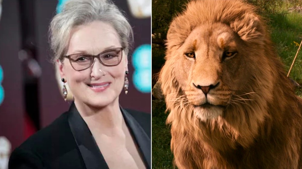 Meryl Streep e o leão Aslan
