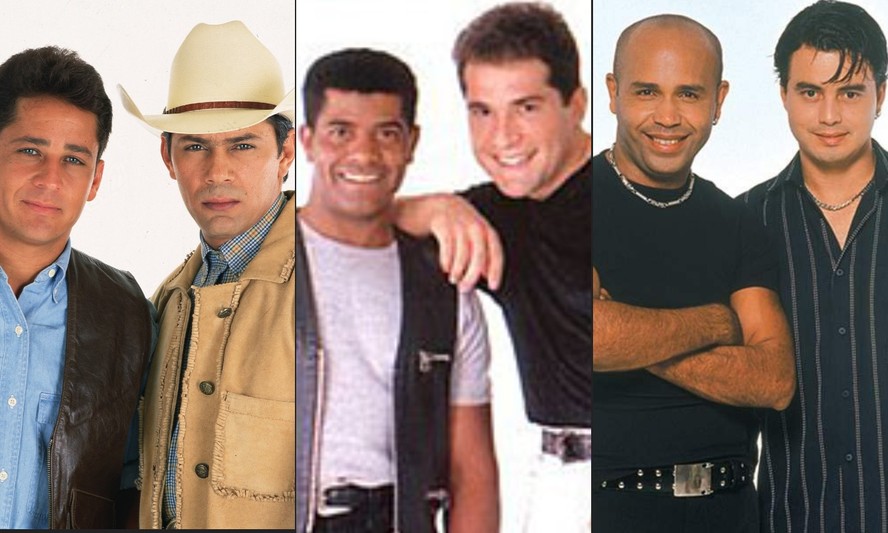 Rick e Renner em montagem com outras duplas sertanejas