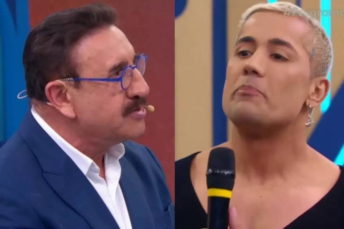 Ratinho conversa com Tiago Piquilo em estúdio do SBT