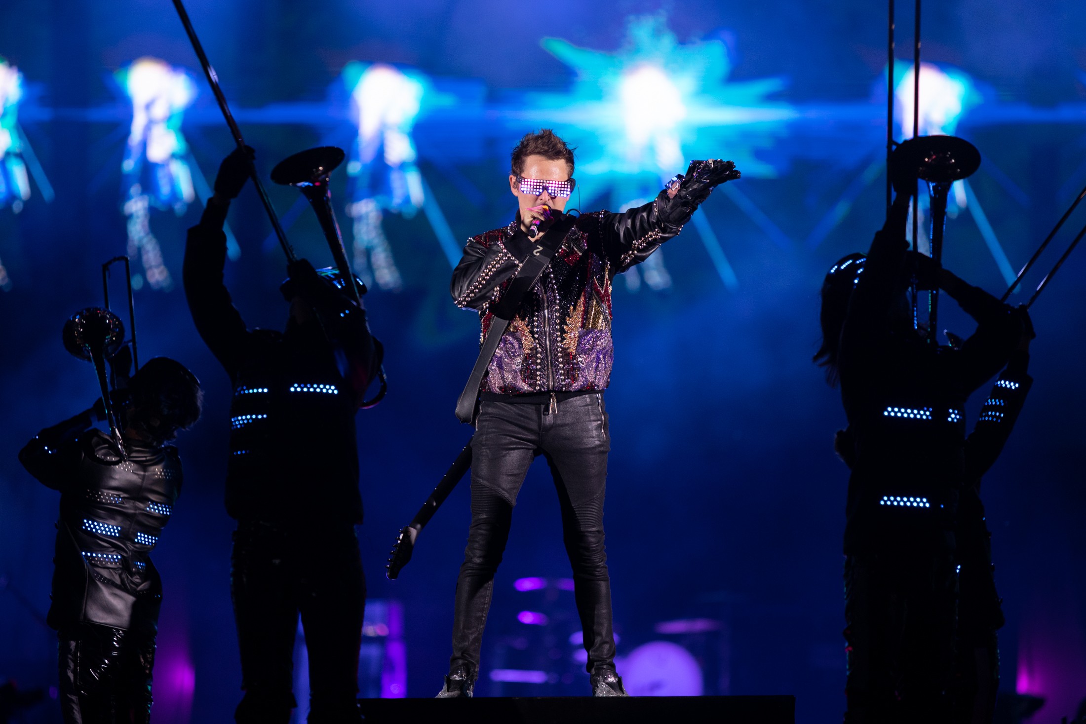Muse durante apresentação no Rock in Rio 2019