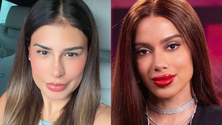 Simone Mendes e Anitta em montagem de retratos