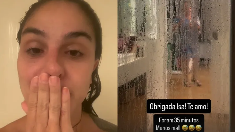Priscila Castello Branco relata que ficou presa no box do banheiro