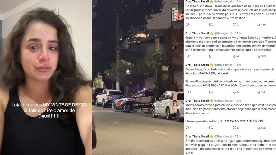 Clientes reunidas diante de loja de vestidos de noiva em São Paulo