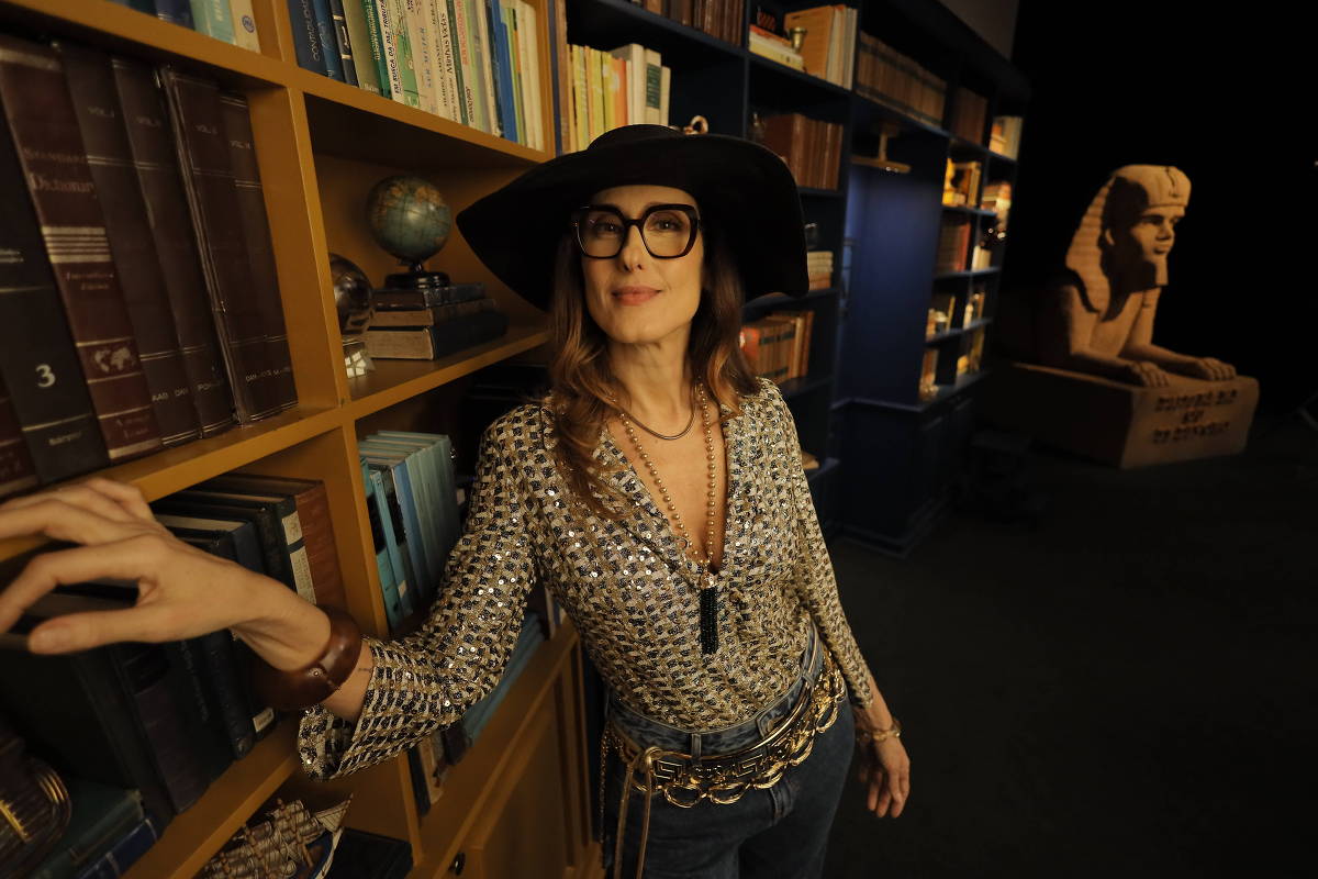 Paola Carosella durante gravação do Infiltrado na Cozinha