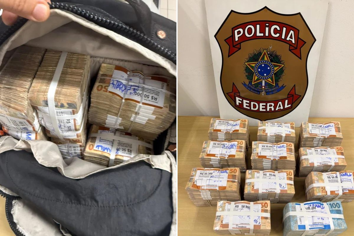 Dinheiro em espécie apreendido pela Polícia Federal