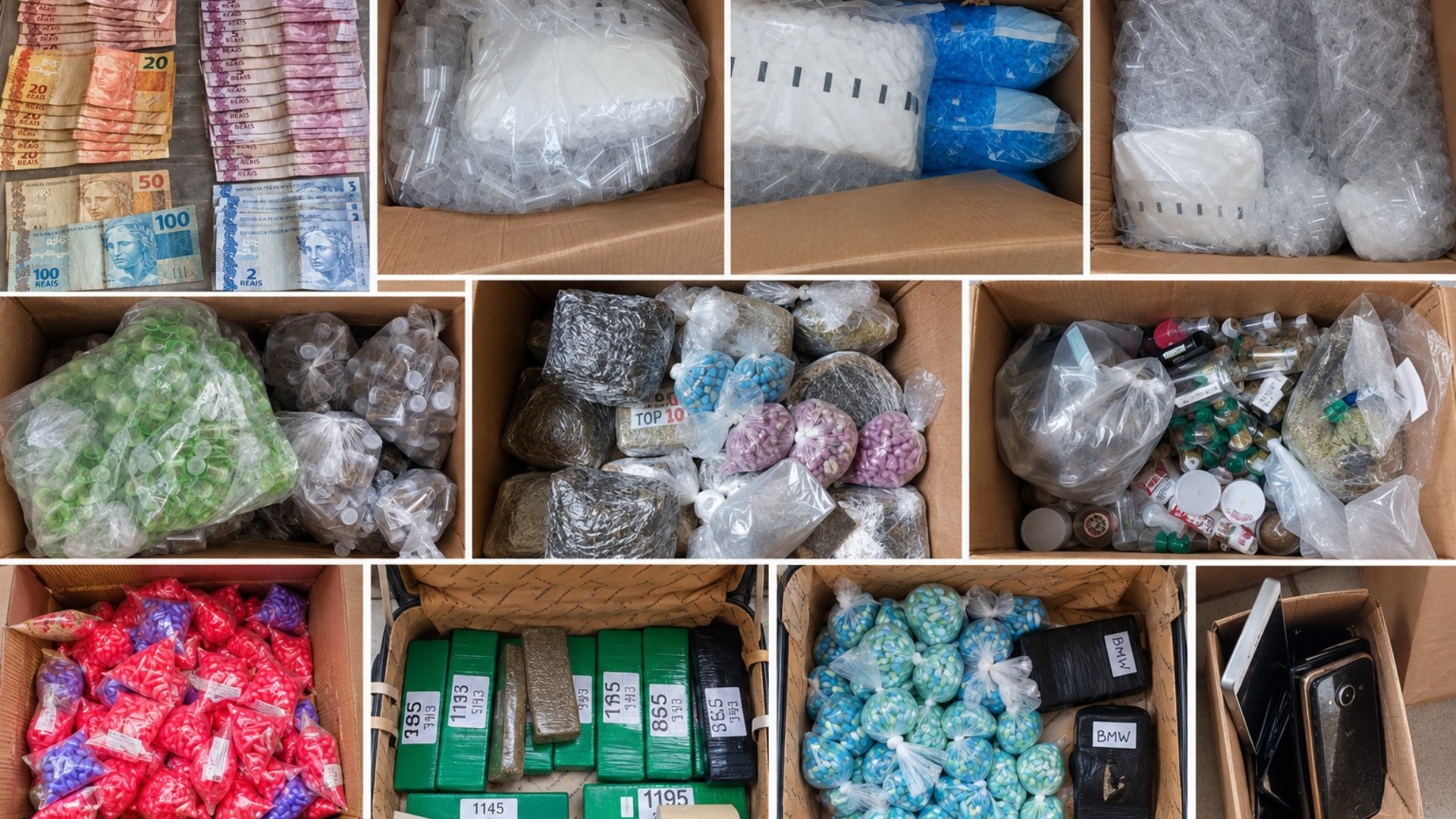 Drogas e materiais apreendidos pela Polícia Militar em Sorocaba