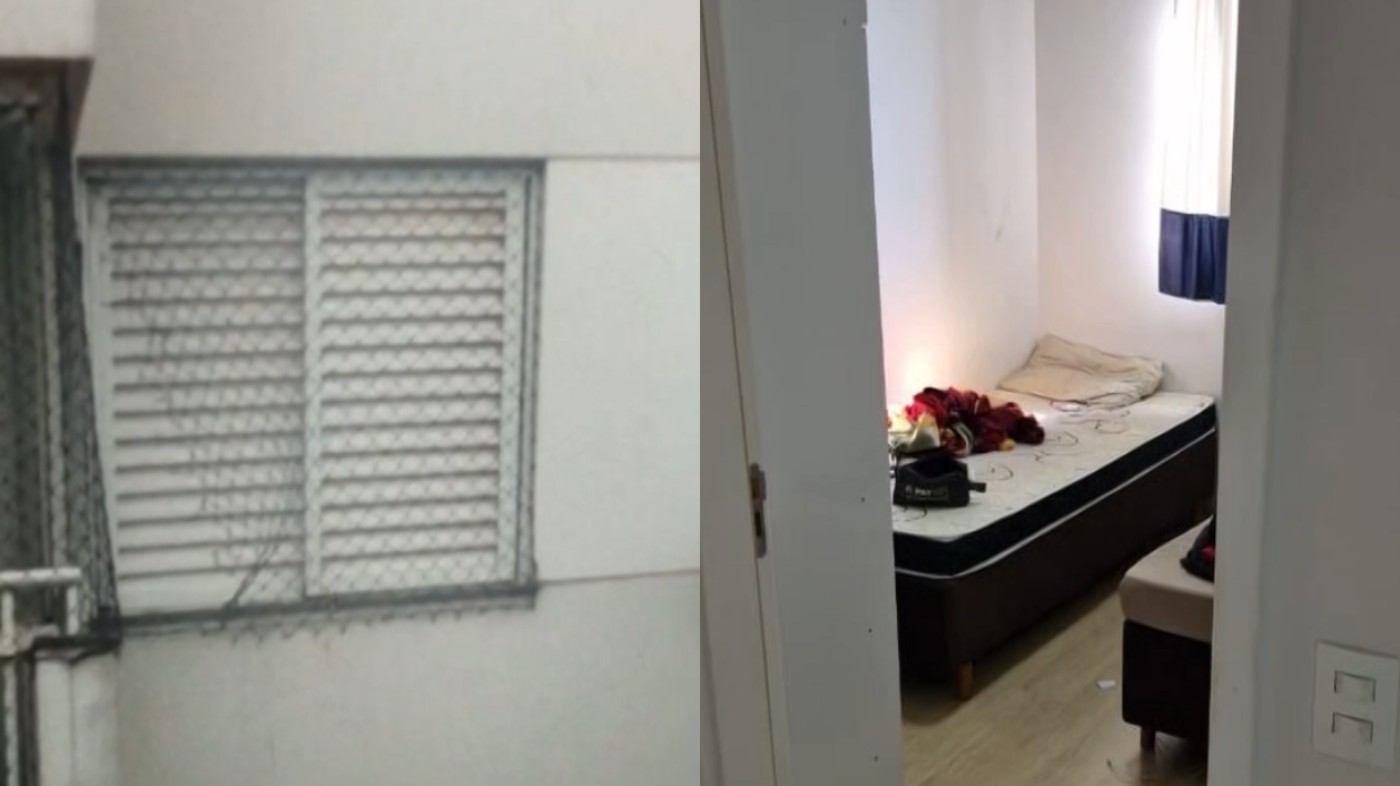Janela de apartamento em Londrina de onde Alexandre Rodrigues Ramos caiu
