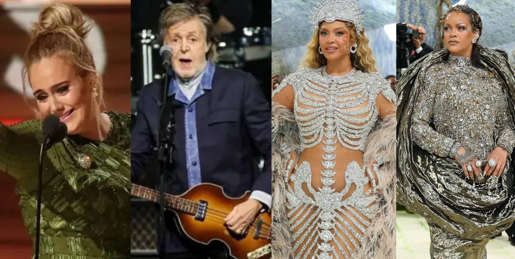 Adele, Paul McCartney, Beyoncé e Rihanna