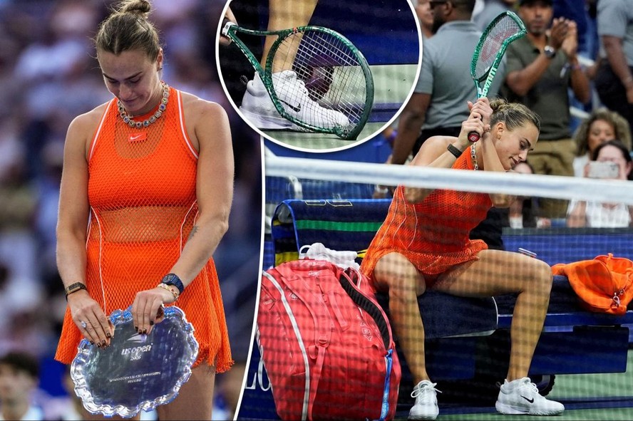 Aryna Sabalenka durante partida de tênis