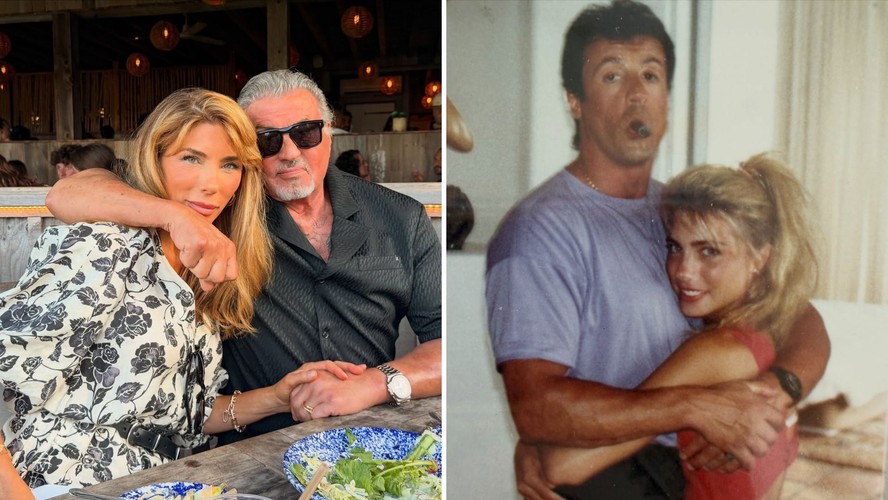 Jennifer Flavin e Sylvester Stallone juntos em celebração familiar