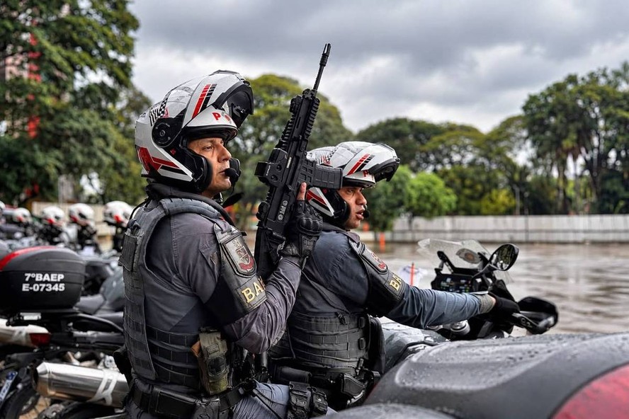 Motocicletas do novo batalhão de policiamento de São Paulo