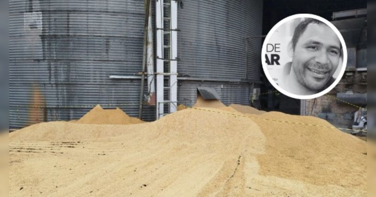 Silo de arroz onde trabalhador morreu soterrado em Turvo