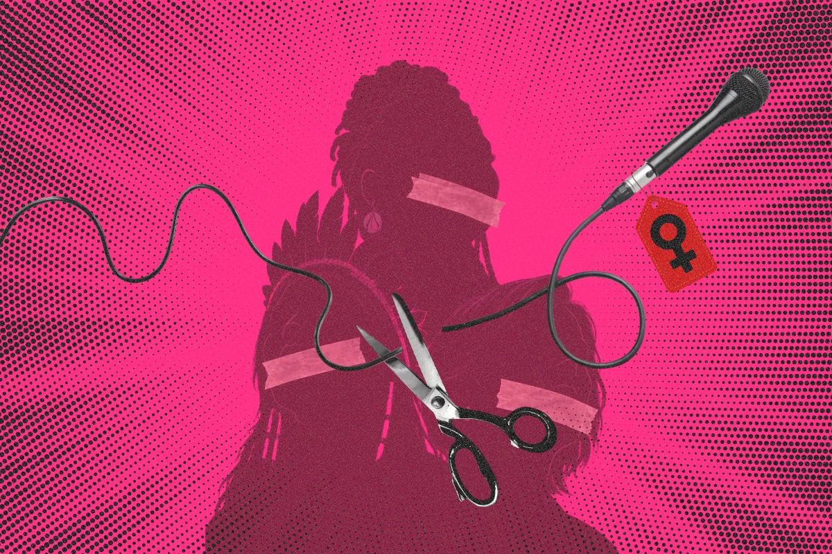 Ilustração sobre violência política de gênero