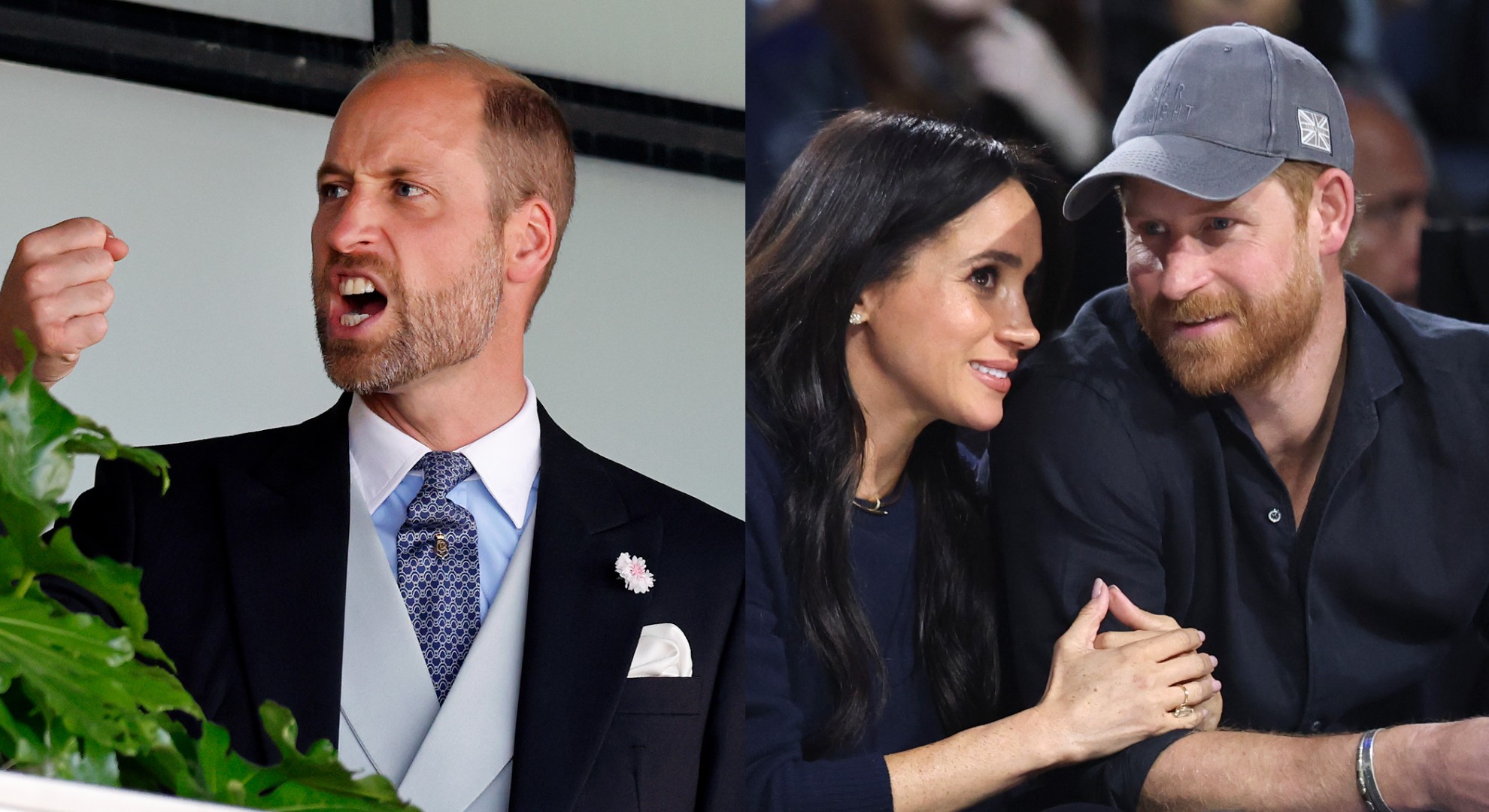 Príncipes William e Harry em evento público