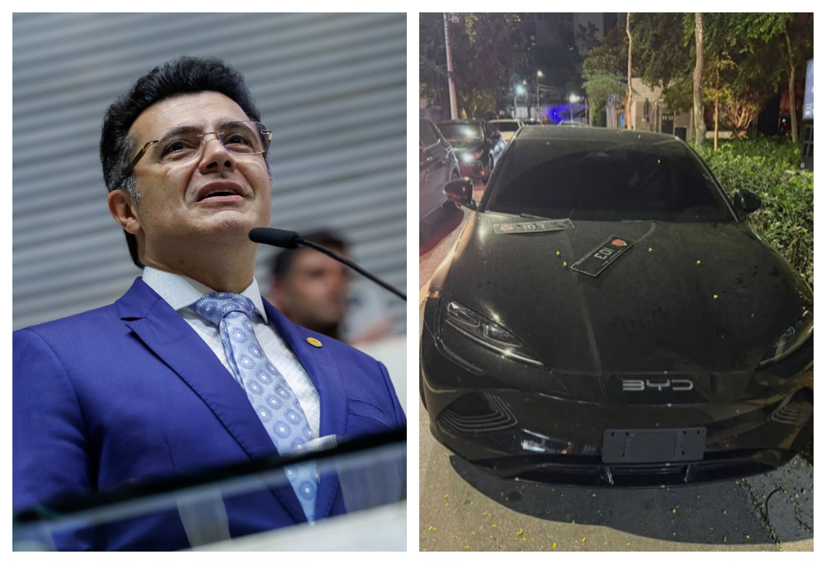 Marcelo Aguiar é amparado por policiais após confusão em São Paulo