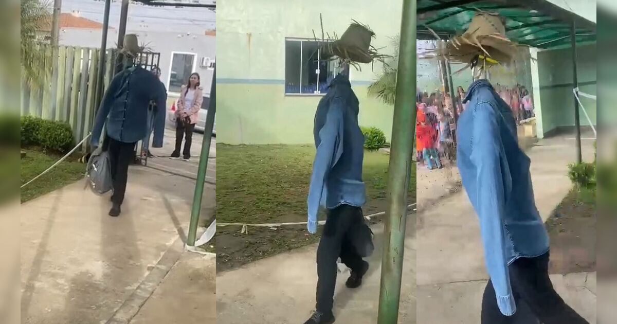 Fantasia de homem invisível usada por estudante em escola de Imbituva