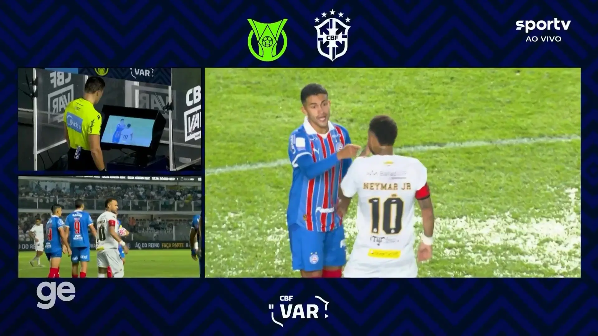 Neymar durante partida entre Santos e Bahia na Vila Belmiro