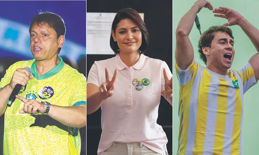 Tarcísio de Freitas, Michelle Bolsonaro e Nikolas Ferreira