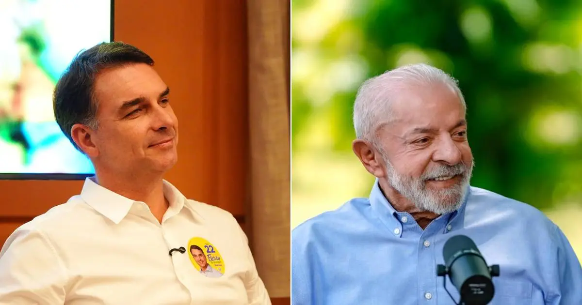 Flávio Bolsonaro e Luiz Inácio Lula da Silva