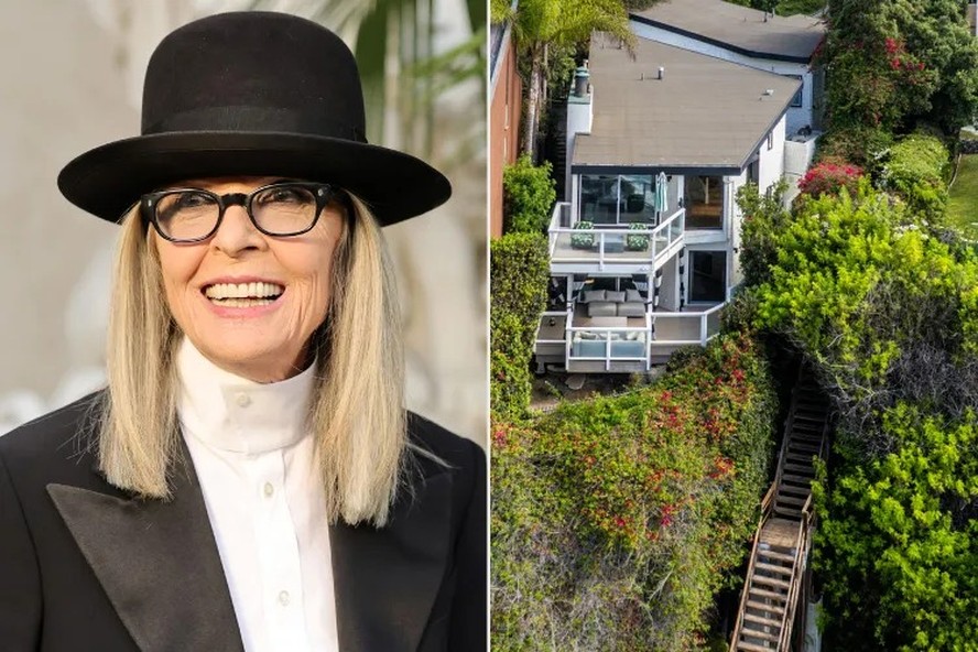 Diane Keaton e residência em Laguna Beach, na Califórnia