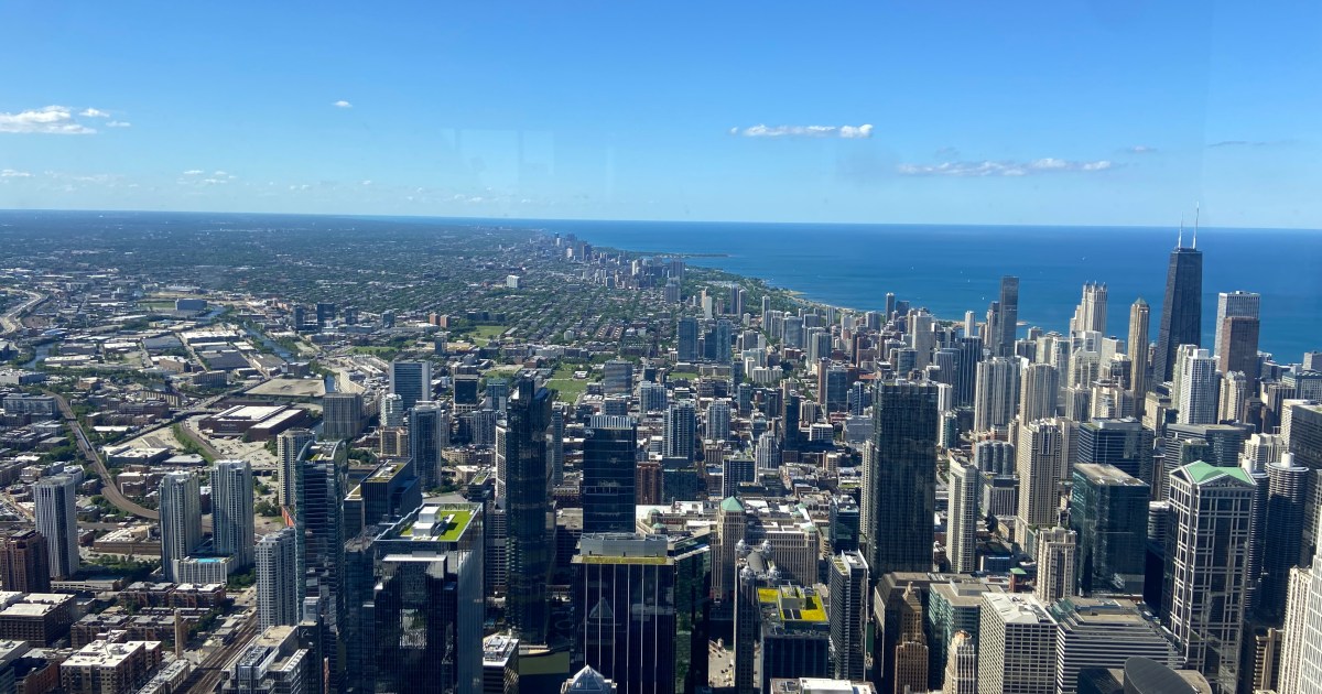 Vista de Chicago a partir do mirante Skydeck