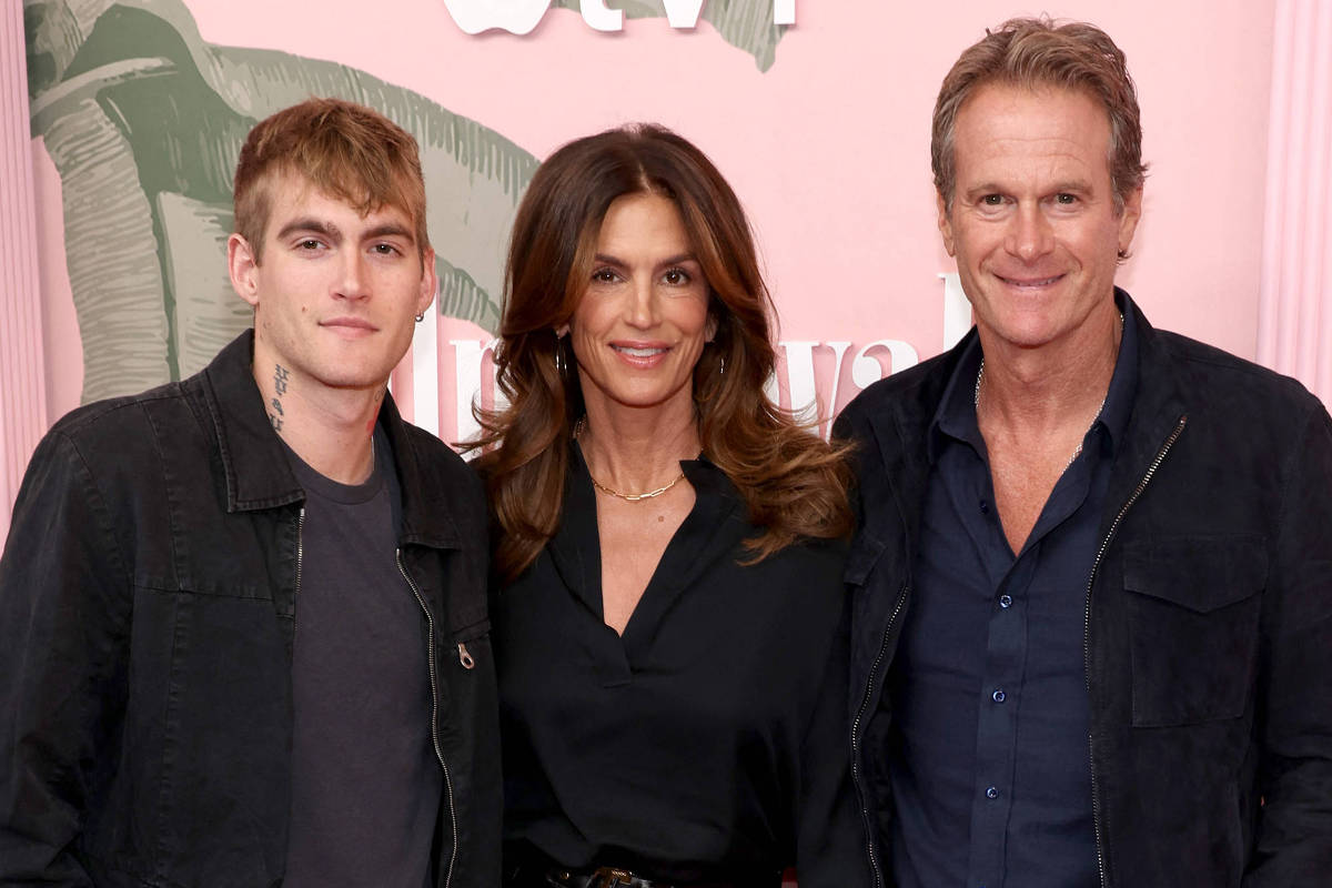 Cindy Crawford com Presley Gerber e Rande Gerber
